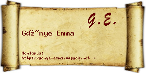 Gönye Emma névjegykártya