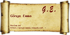Gönye Emma névjegykártya